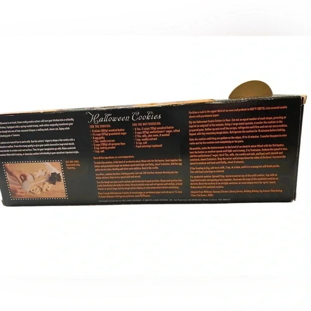 NIB Williams Sonoma Halloween Stamped Cookie Cutters- Set of 4
